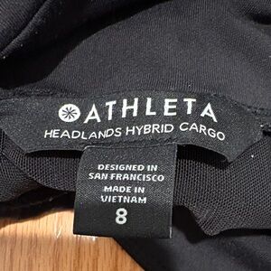 Athleta Headlands Hybrid Cargo Pants Black Women's Leggings Size 8